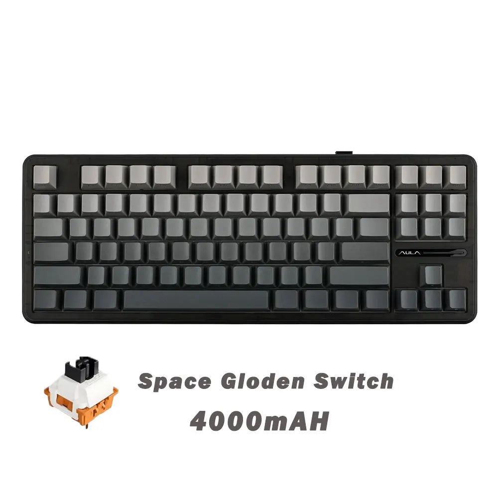 AULA F87 Pro Mechanical Keyboard 3 Mode 2.4G/USB/Bluetooth Tri Mode Wireless Gaming Keyboard 87 Key Hotswap RGB Gasket