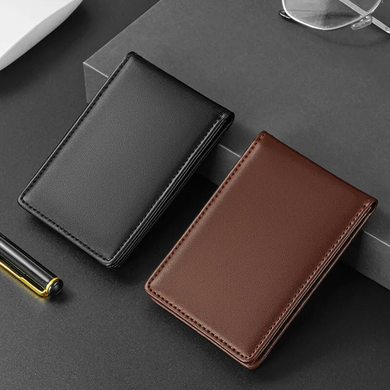 Leather Business ID Badge Clip Holder Name Tag Chest Card Work Pass