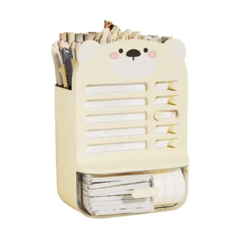 Multi-FunctionalPortable Desktop Organizer With Task List & Storage Pen Holder Office Accessories Desk Stationery Box