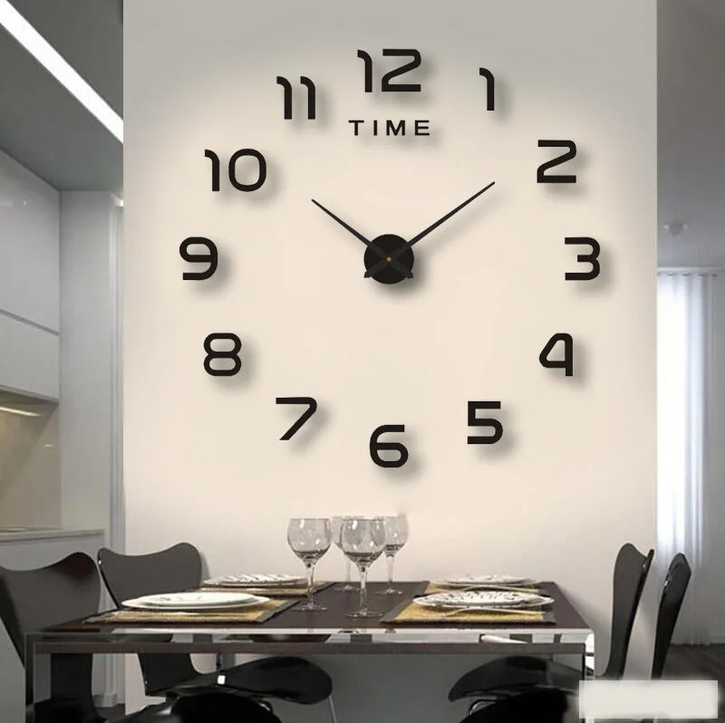 2023 Modern Design Large Wall Clock 3D DIY Quartz Clocks Fashion Watches Acrylic Mirror Stickers Living Room Home Decor