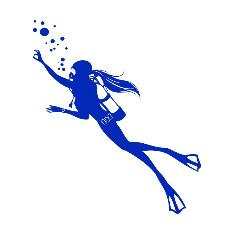 Girl Scuba Diver Wall Decal Which Can Be Combined With A Fire Extinguisher Office Creative Wall Sticker Car Laptop Cup