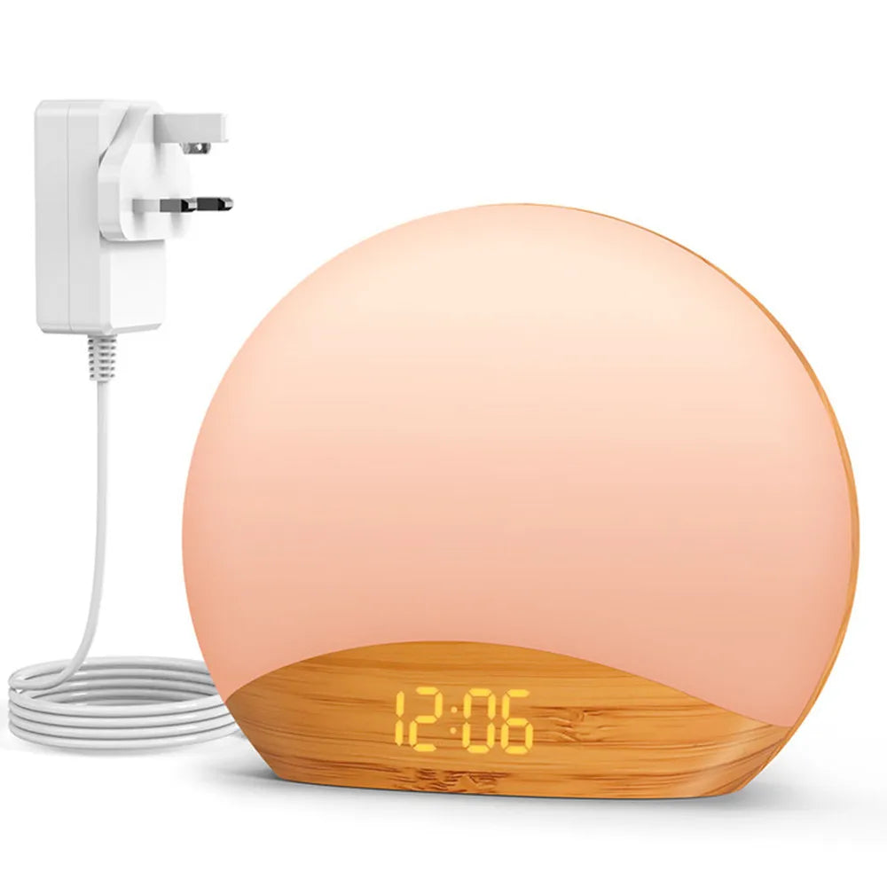 Awakening Wake Up Sunrise Alarm Clock Table Clock Dimmable with 3 Ring 8 Nightlight 26 Sound Sleep Timer Night Light