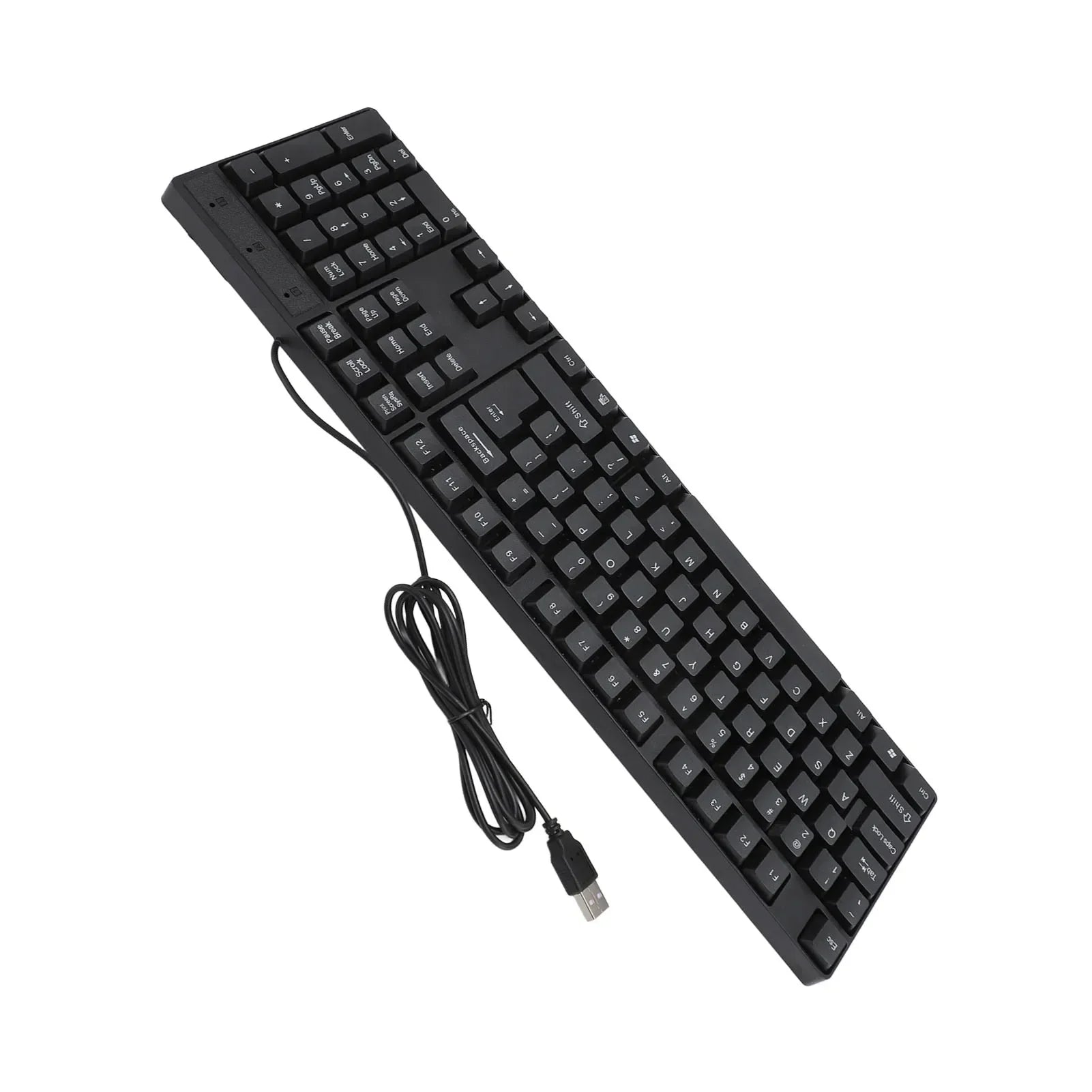 104 Keys USB Wired Keyboard English/Russian/Spanish/French Language Ergonomic Design Gaming Keyboard for Office Laptops