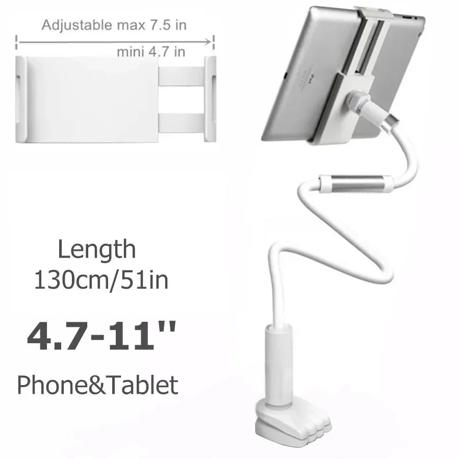 Flexible Long Arm Tablet Stand Holder for Bed Desk 5-11’’ Phone Tablet Support for Xiaomi Huawei Samsung Teclast IPad