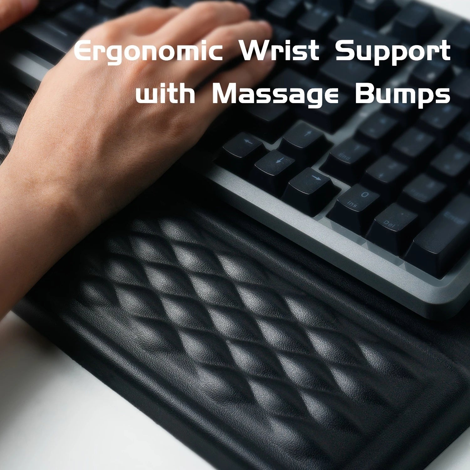 1PC Ergonomic Keyboard Wrist Rest Soft Comfort Support for Office & Gaming 43.5x25x3cm Durable Sleek Design (Black)