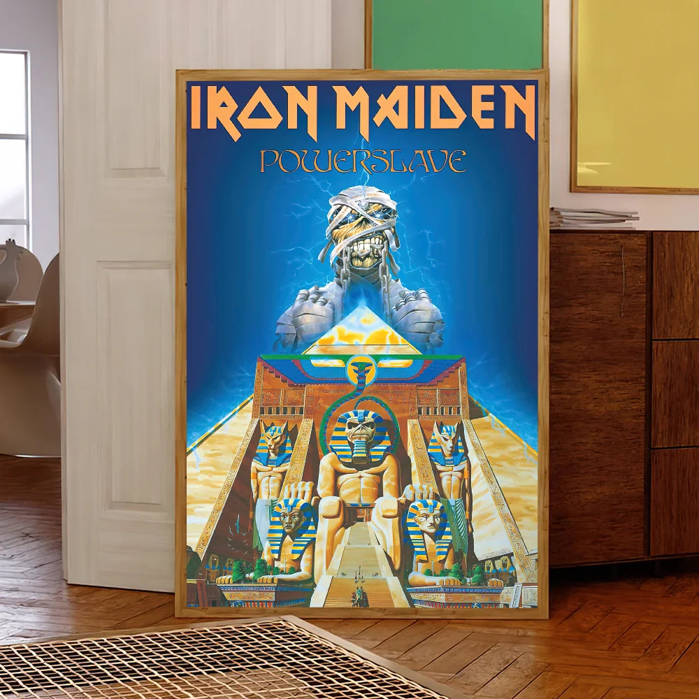 Band I-Iron M-Maiden Poster Self Adhesive Painting Living Room Office Decoration Bedroom Home Wall Sticker Prints