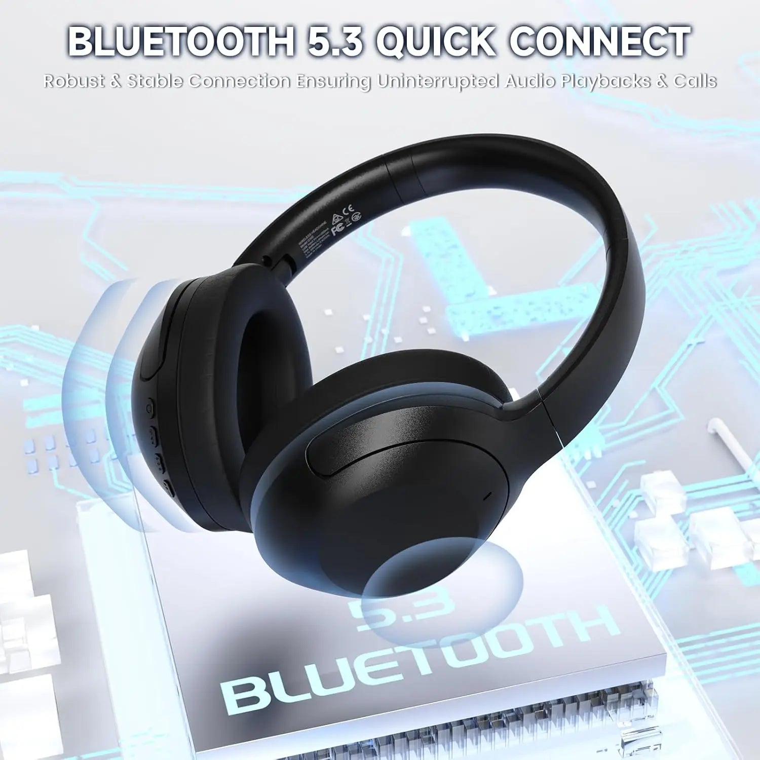 ATTACK SHARK G300 Wireless Bluetooth Headphone with ENC Noise Cancellation Rechageable Over Ear Headset 3.5MM Audio Jack