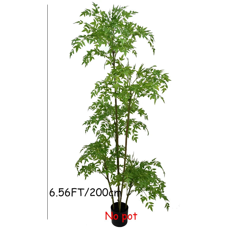 6ft Tall Artificial Nandina Tree Faux Bamboo Plant Real Touch Nandina Leafs Artificial Tree for Home Office Indoor