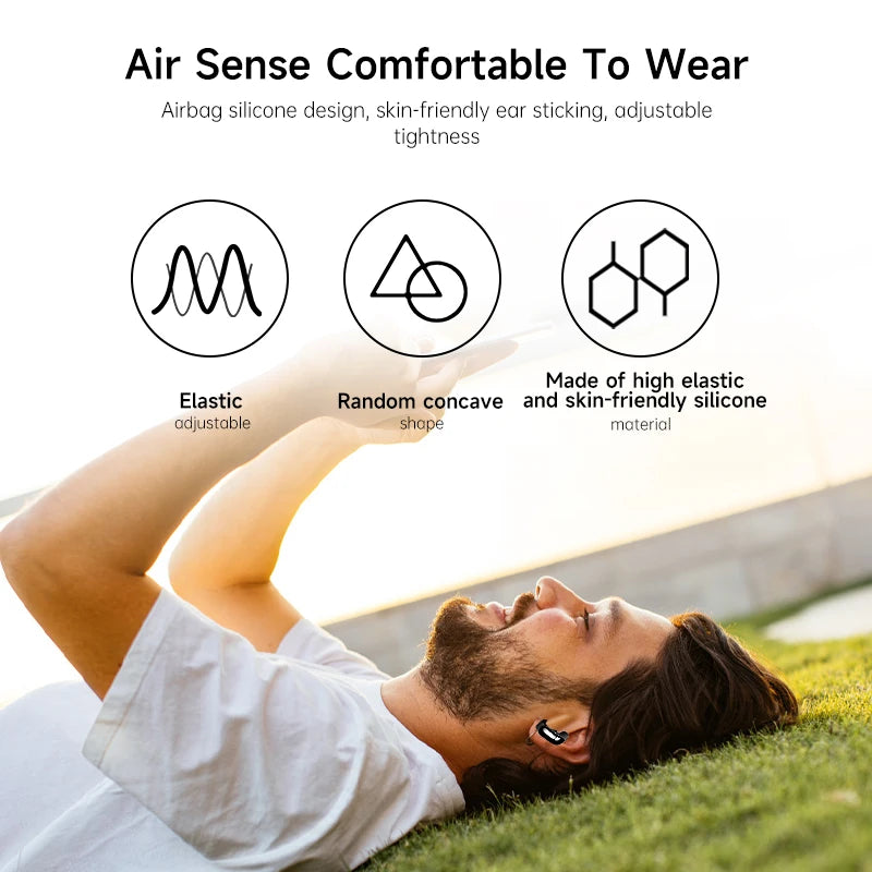 2025 New Wireless Bluetooth 5.3 Earbuds Waterproof Sweatproof Noise Reduction Ear Clip Sport Earphones With Charging