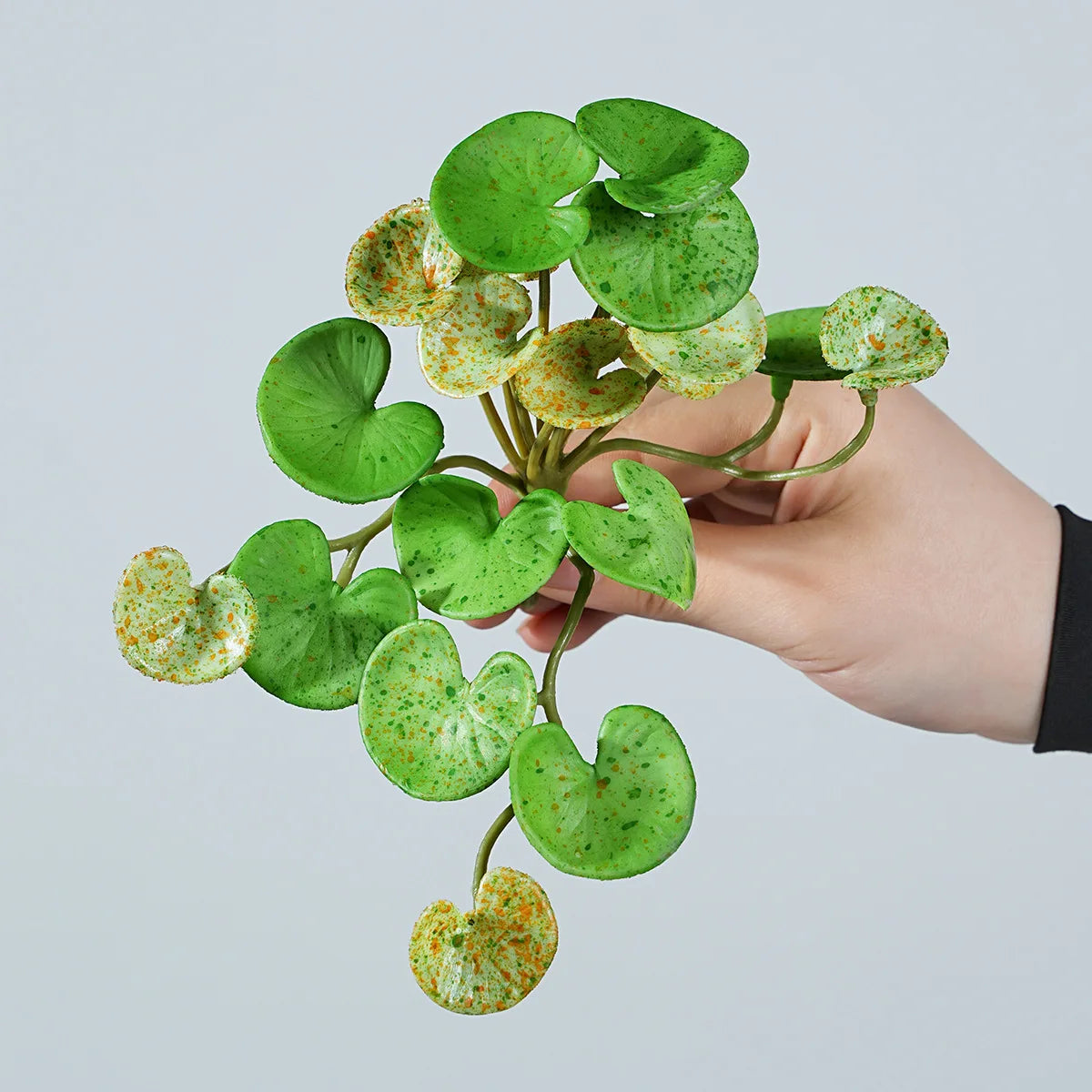 17CM Artificial Plant Mini Bouquets Copper Coin Grass Soft Rubber False Green Plants Wall Hung for Home Office Garden