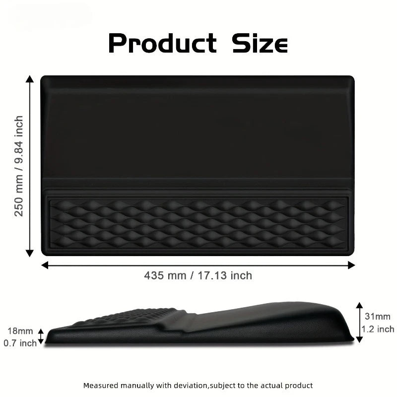 1PC Ergonomic Keyboard Wrist Rest Soft Comfort Support for Office & Gaming 43.5x25x3cm Durable Sleek Design (Black)