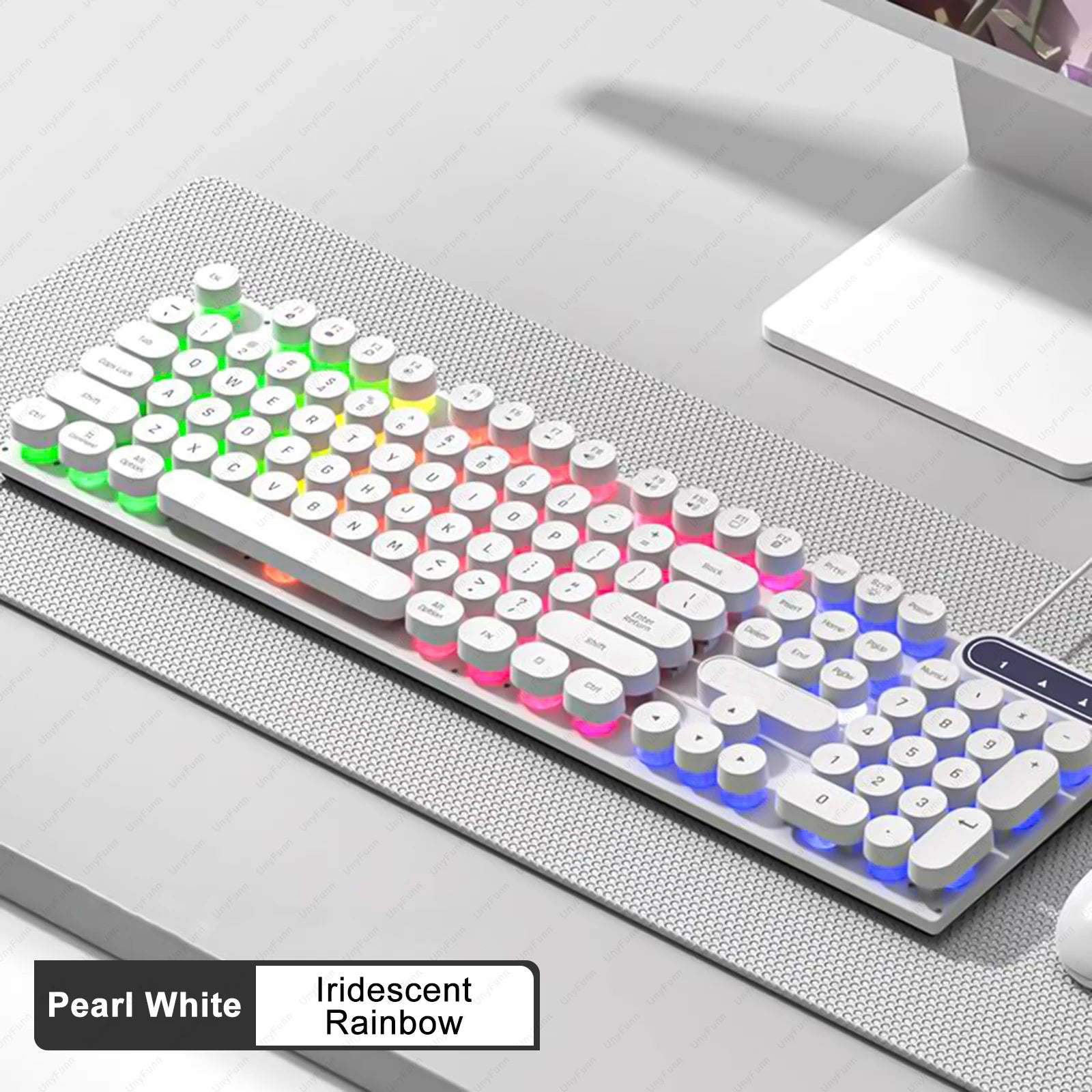 Wired Gaming Keyboard 104 Keys Color Matching Backlit Keycap Peripherals Gaming Keyboard for E-sports Office Computer