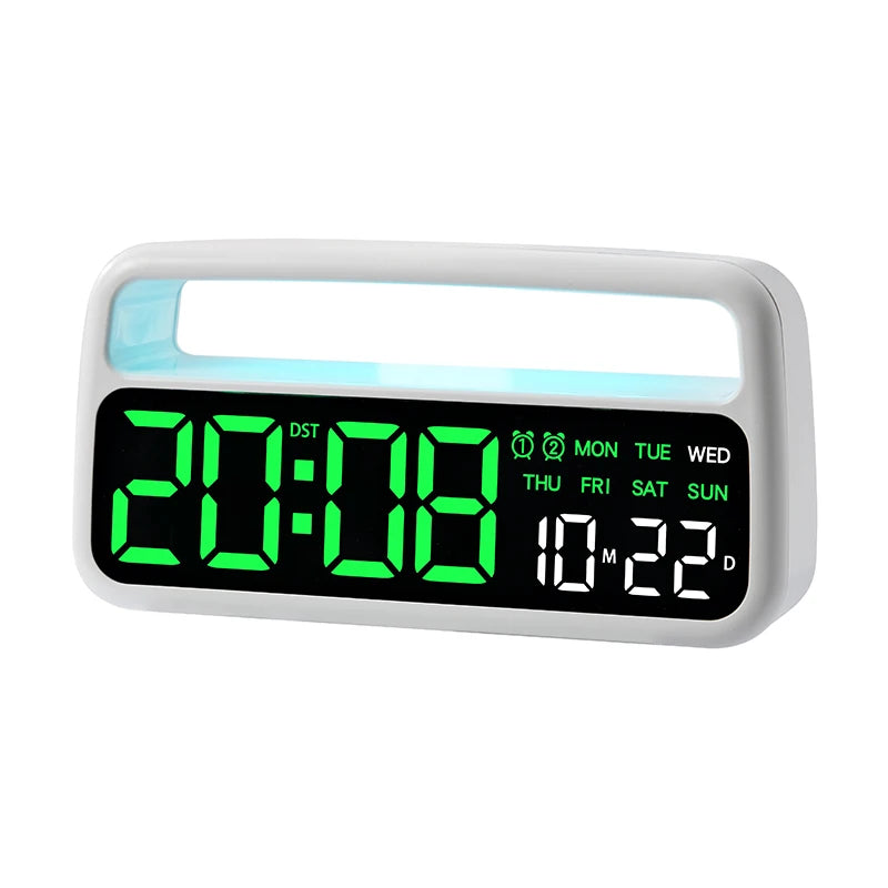 Digital Alarm Clock with 8 Colors Changing Mood Light Date Week DST Snooze Table Clock Auto Dimmable Sleep Mode 12/24H