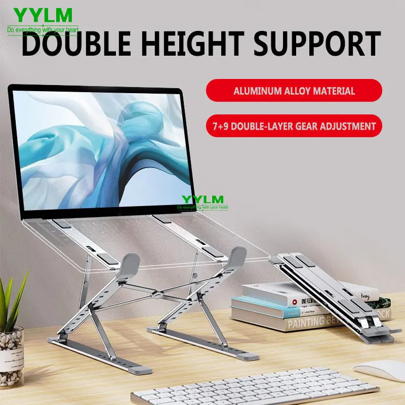YYLM N8 Laptop Stand Aluminum for Macbook Adjustable Portable More Stabe Laptop Stand Cooling Stand Foldable Notebook