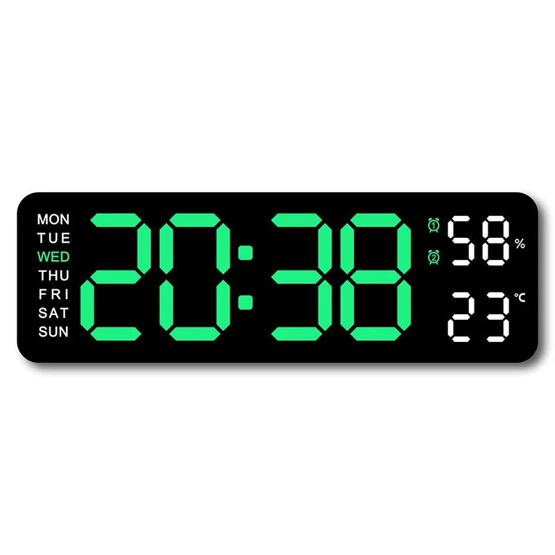 Smart Mute LED Electronic Wall Clock Modern Desk Clock Night Alarm Minimalist Thermometer Air Clock Home Decor