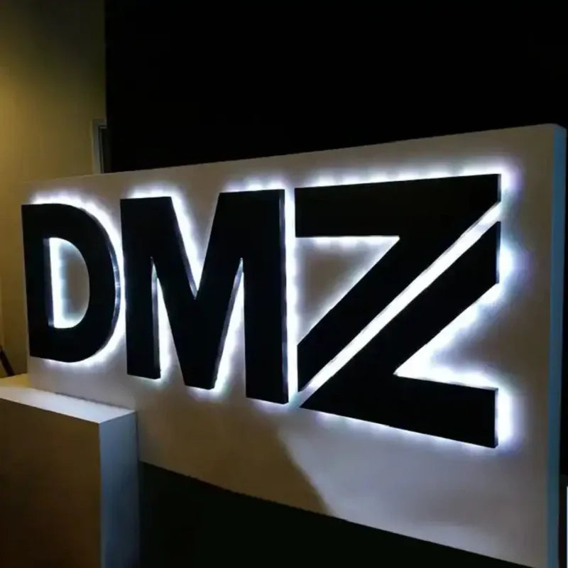 Business Logo Sign Custom 3D Backlit Business Sign Office Sign Shop Business Metal Logo Acrylic Wall Sign Trade Show