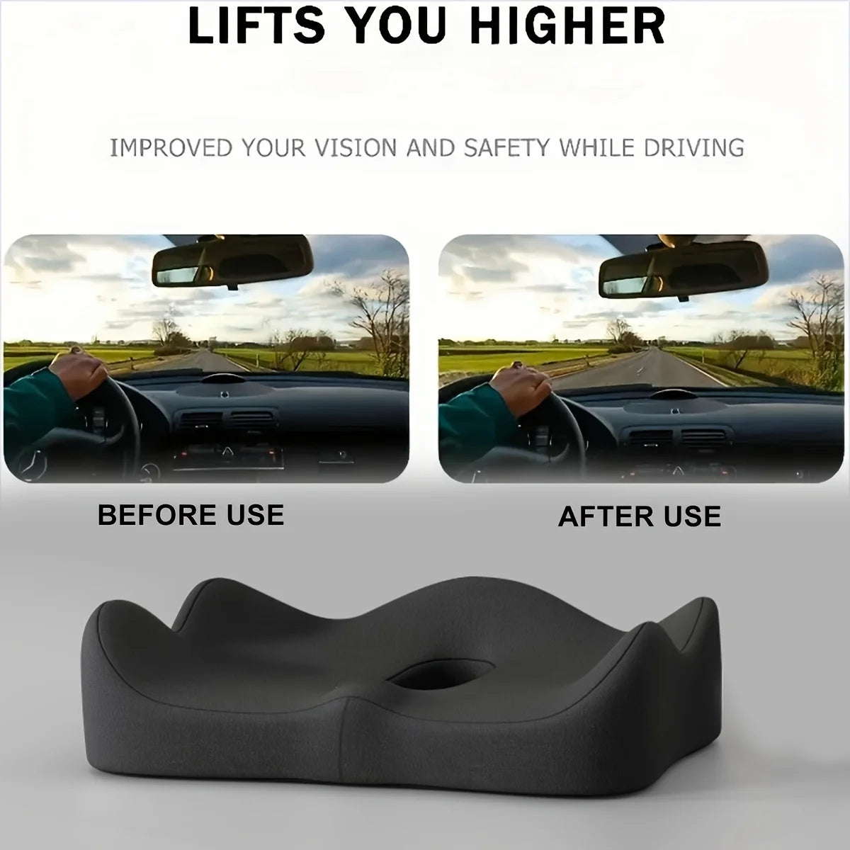 Memory Foam Car Seat Cushion Lumbar Support Pillow Soft Elastic Office Chair Pad Seat Cushion Suit for Desk Office