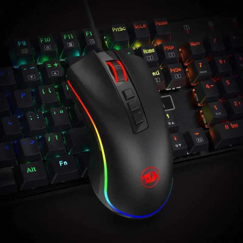 Redragon M711 PC Gaming Mice Wired Mouse 7 Programmable Buttons Customizable RGB 10,000 DPI Ergonomic Mouse