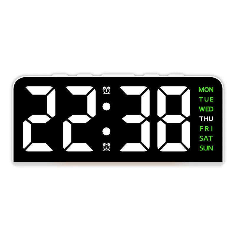7’’ LED Digital Alarm Clock Table Clock Three-Level Adjustable Brightness Dimmer/Dual Alarm/Temp/Date/Night Light