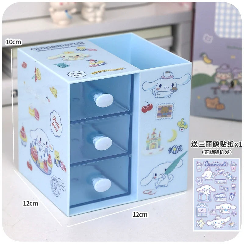 2024 Sanrio Multifunctional Pencil Holder Large Cute Children’s Girl Cinnamoroll Kuromi Student Desktop Stationery