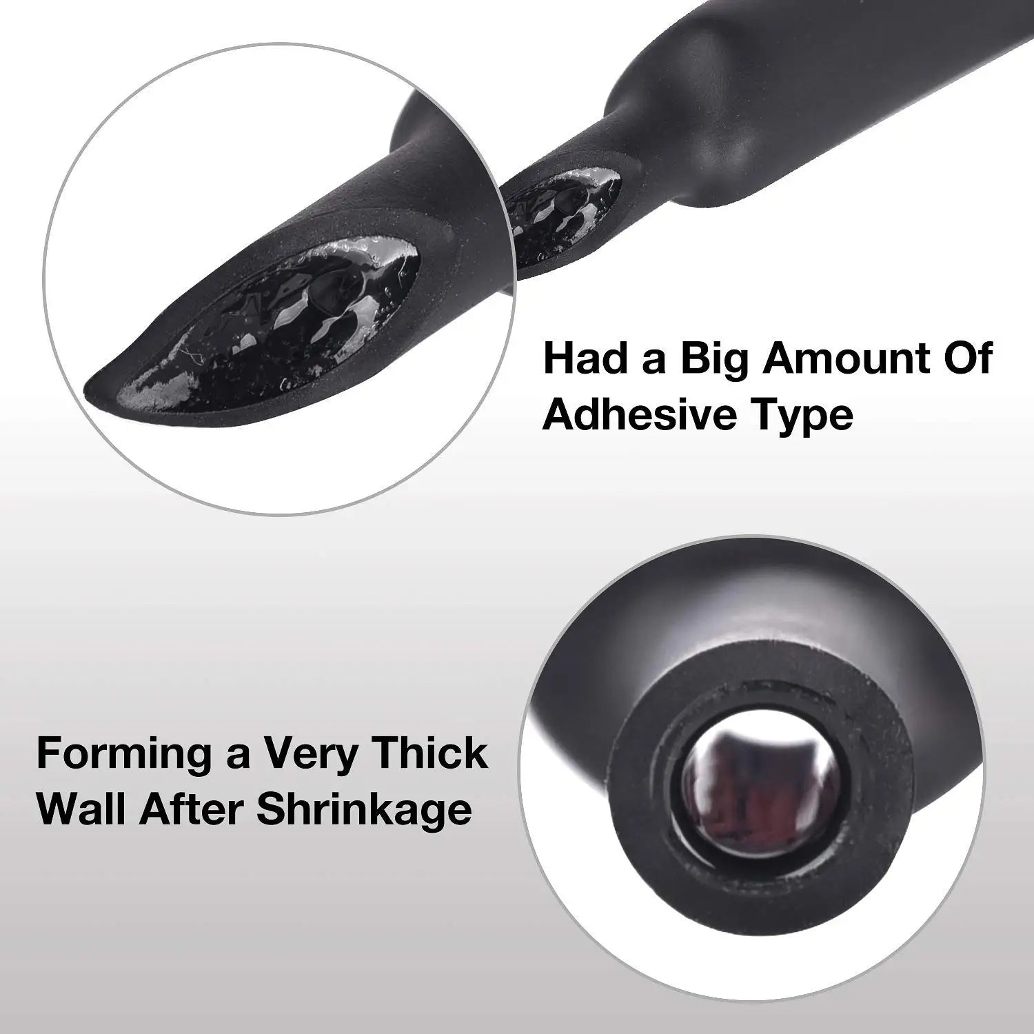 A Roll 3:1 Ratio Heat Shrink Tubing Φ1.6mm to Φ50m Dual Wall Adhesive Lined Shrinkable Wire Wrap Tube Waterproof Black