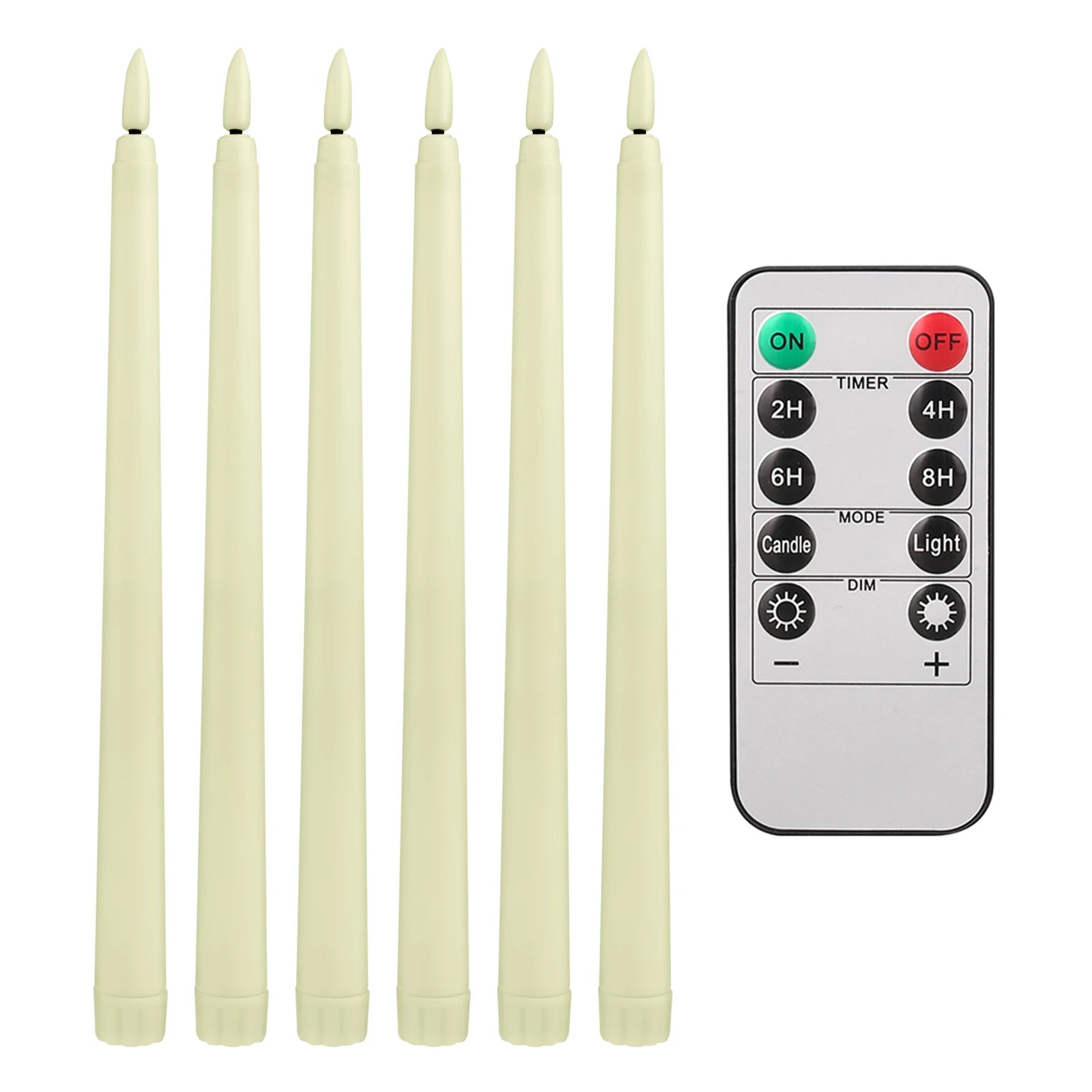 Pack of 12/24Pc LED Flameless Flickering Taper Candles with Remote Battery Operated Tea Lights Home Wedding Decor