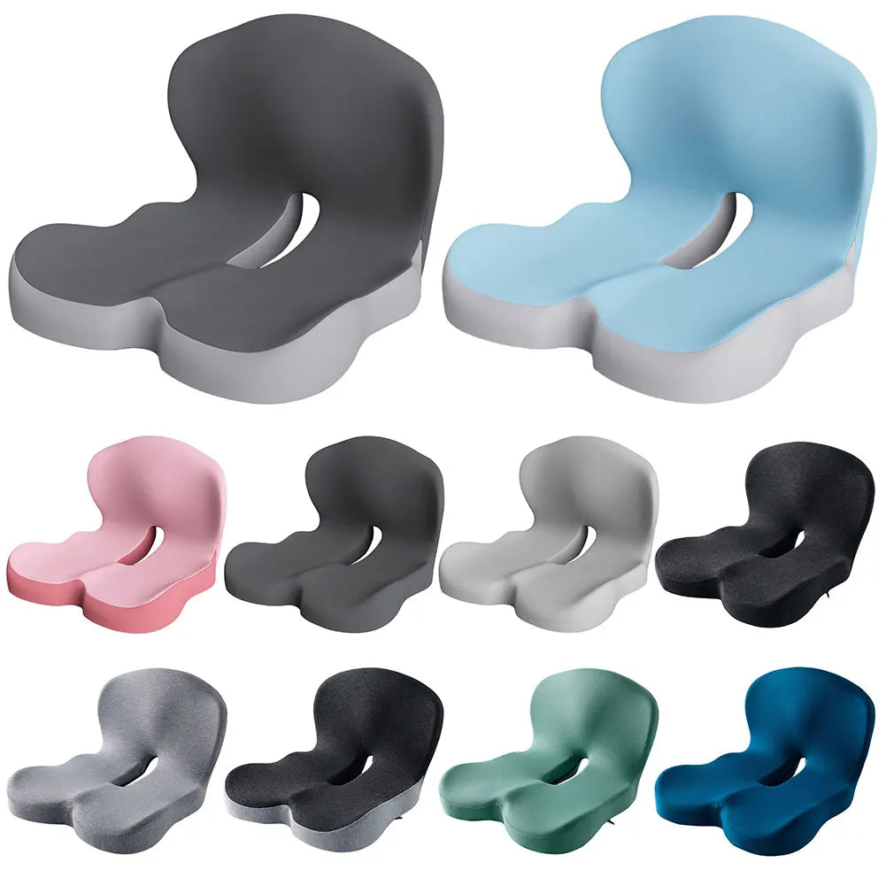 L-Shaped Integrated Memory Foam Orthopedic Cushion Comfort Ergonomic Design Back Coccyx Pillow Car Seat Office Chair