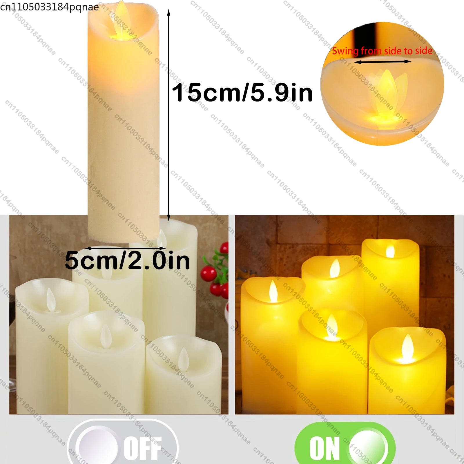10-120pcs Flameless Fake Candle LED Flickering Candles Battery Operated LED Pillar Candles for Wedding Christmas Decor