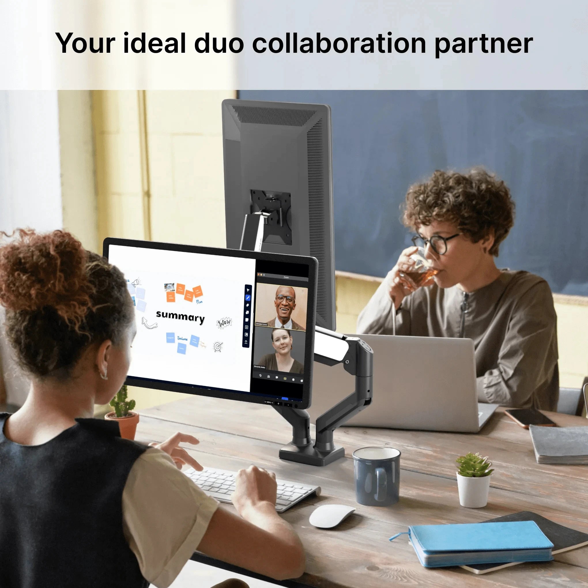 Nearhub 13-32 Inch Dual Arm Monitor Stand Desk Computer With C-Clamp & Grommet Mount,Effortless Installation Dual