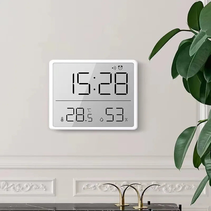slim-digital-wall-clock-with-lcd-alarm-temperature-humidity-display-multi-functional-kitchen-electronic-clock-adhesive-mount