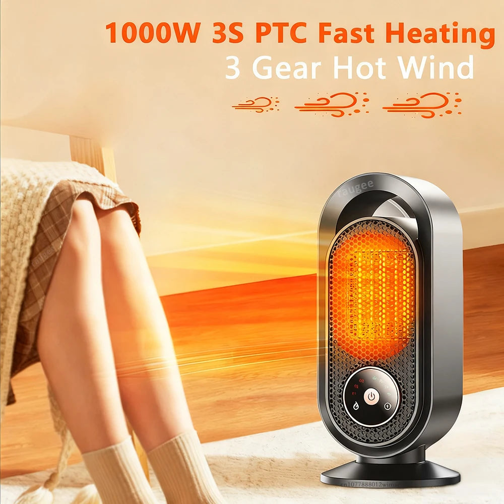 Electric Heater 1000W Portable Fan Heater Mini Desktop Hot Air Blower Home Bedroom Office Fast Heating Warmer Fan Space