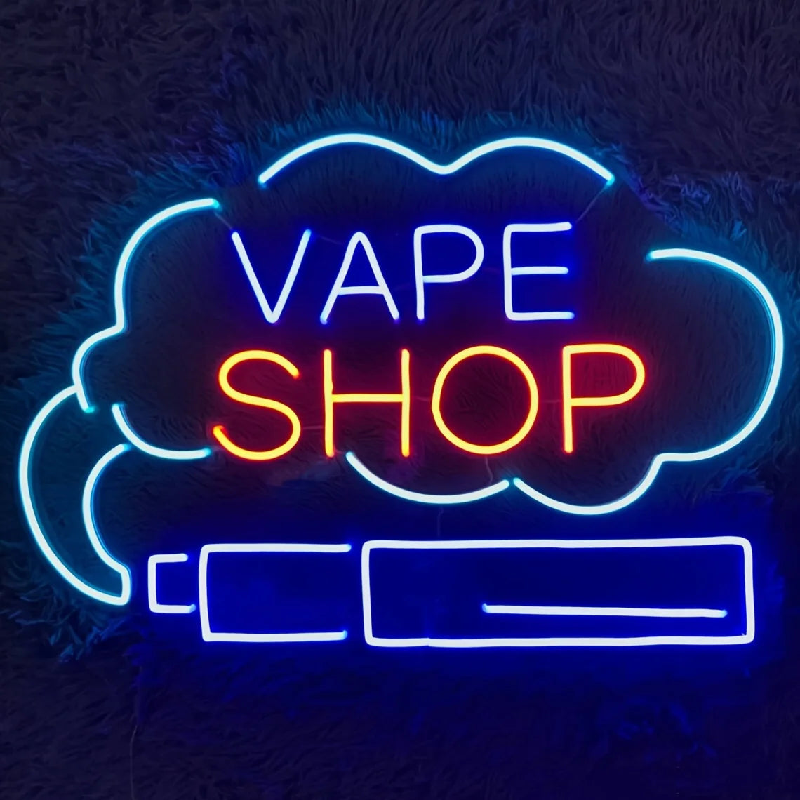 Vape Shop Neon Sign USB Powered Multi-Color LED Neon Light Wall Decor for Bar Office Smoke Shop - Birthday Christmas