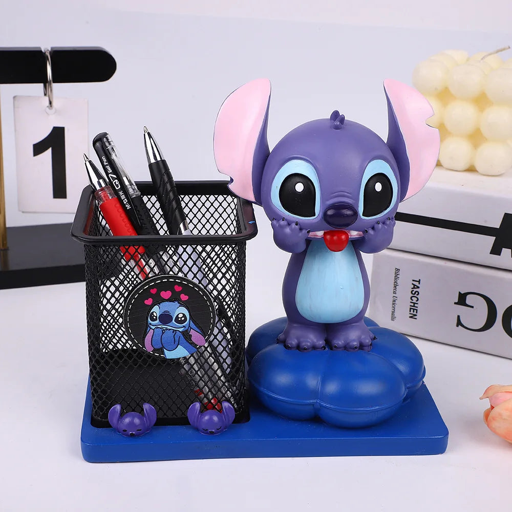 Licensed by Disney Stitch Pen Holder-Official Desktop Organizer With Storage Pockets Kawaii Study Gift For Graduation &
