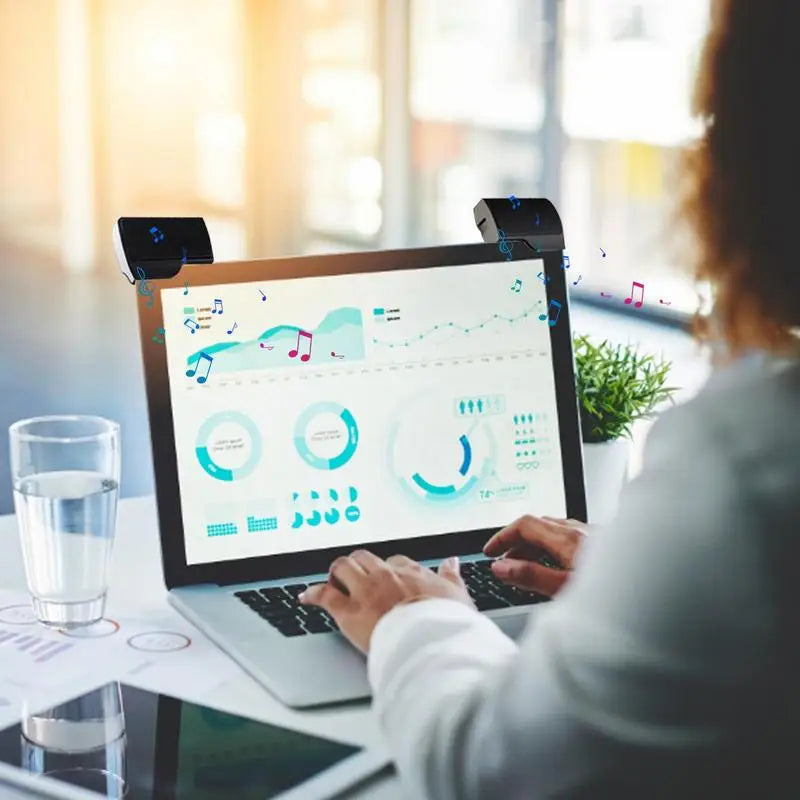 Computer Speakers External Clip On Computer Speakers USB Powered Wired Multimedia Mini Soundbar For PC Computer Laptop