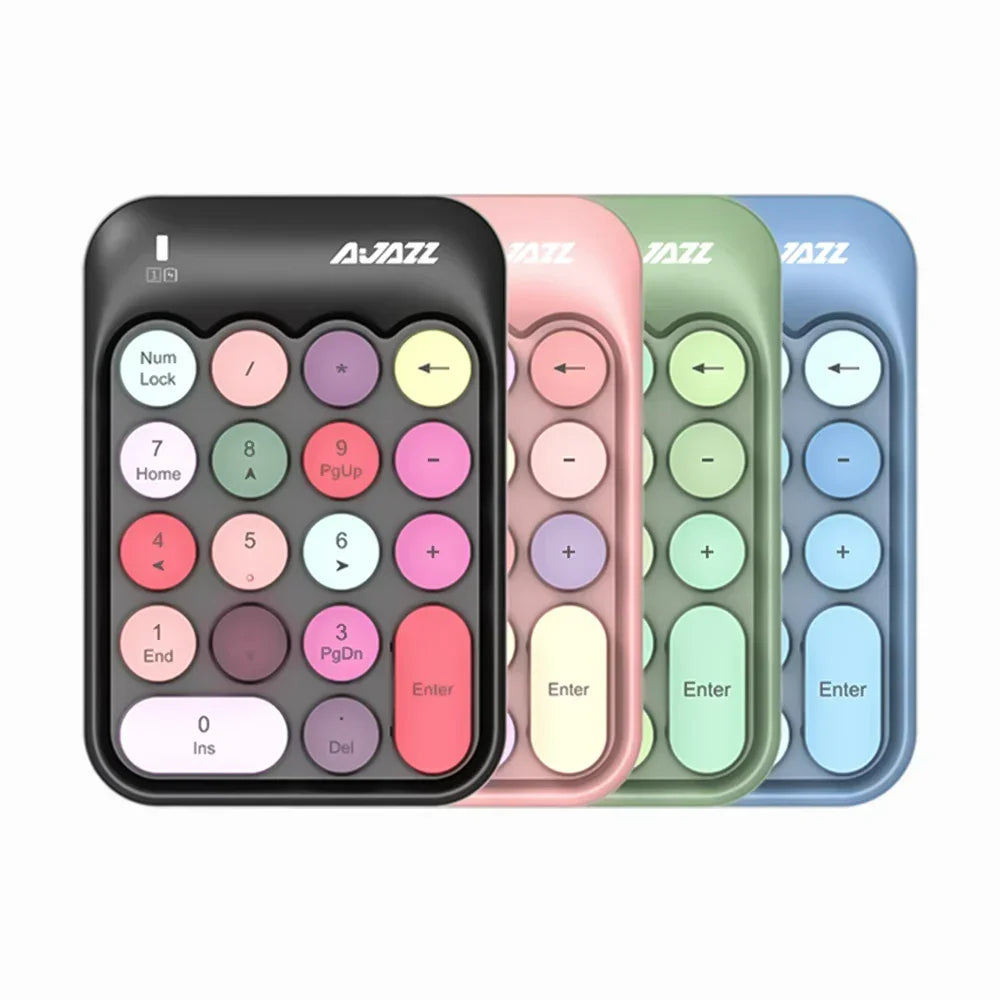 Ajazz Ak18 2.4G Wireless Numeric Keyboard Chocolate Pbt Keycap Keyboard Dedicated to Finance And Accounting Mini