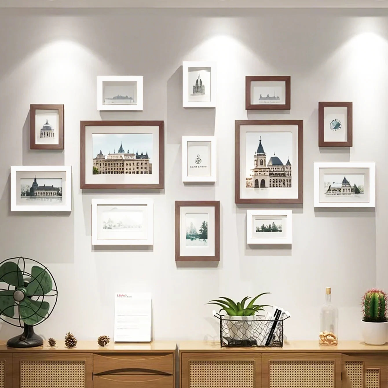 13pcs Wood Picture Frame Set for Wall Home Office Decor Festive Commemorative Gifts - Variety of Sizes for Photos