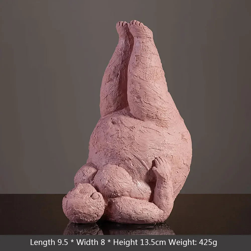 Resin Abstract Fat Lady Yoga Statue Home Decor Decoration Room Figurines For Interior Desk Accessories Sculptures