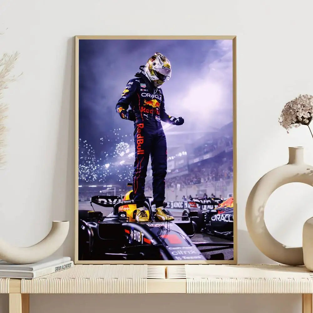 F1 Racer M-Max V-Verstappen Poster Self Adhesive Painting Living Room Office Decoration Bedroom Home Wall Sticker
