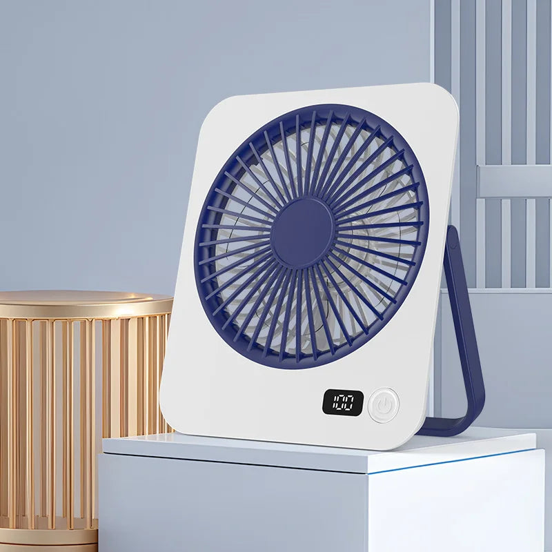 Desk Fan Portable USB Rechargeable Fan 180° Tilt Folding Personal Fan With Power Display 5 Speeds Ultra Quiet Table Fan