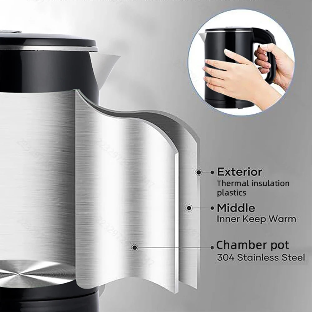 0.6L Travel Portable Electric Kettle 800W Energy Saving 304 stainless steel Mini Electric Tea Kettle Hot Water Pot