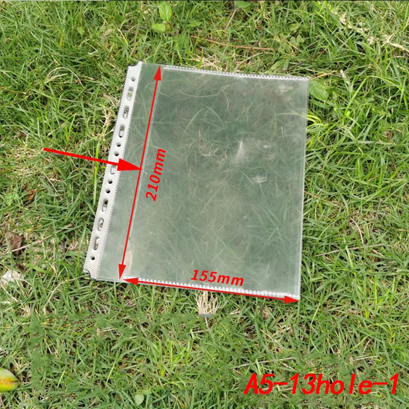 25PCS Clear Plastic A5B5A4A3 Folder Bags for Documents Transparent Sheet Loose Leaf Filling Protectors Notebook Binder