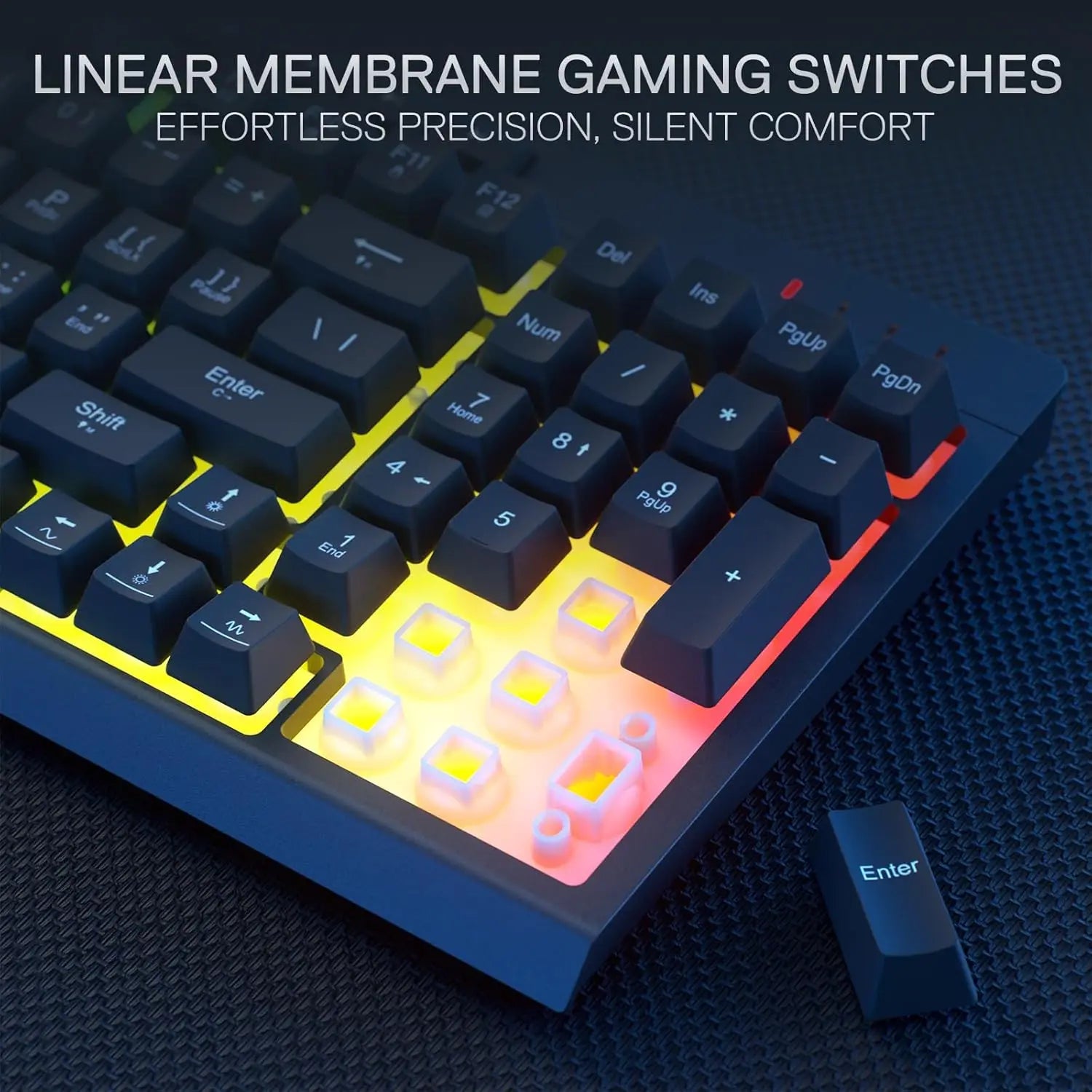 Redragon K515 PRO Shiva RGB Wireless 98 Keys Mechanical Membrane Gaming Keyboard Smooth Linear Switch Detachable Wrist