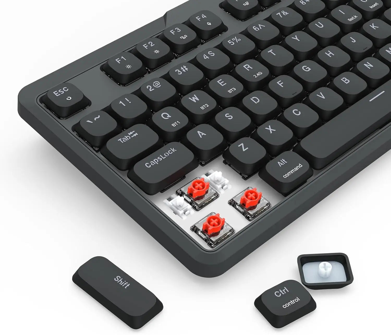Redragon K706 PRO 75% Wireless Gasket RGB Gaming 3-Modes 82 Keys Low-Profile Linear Red Switch Keyboard - Desktop