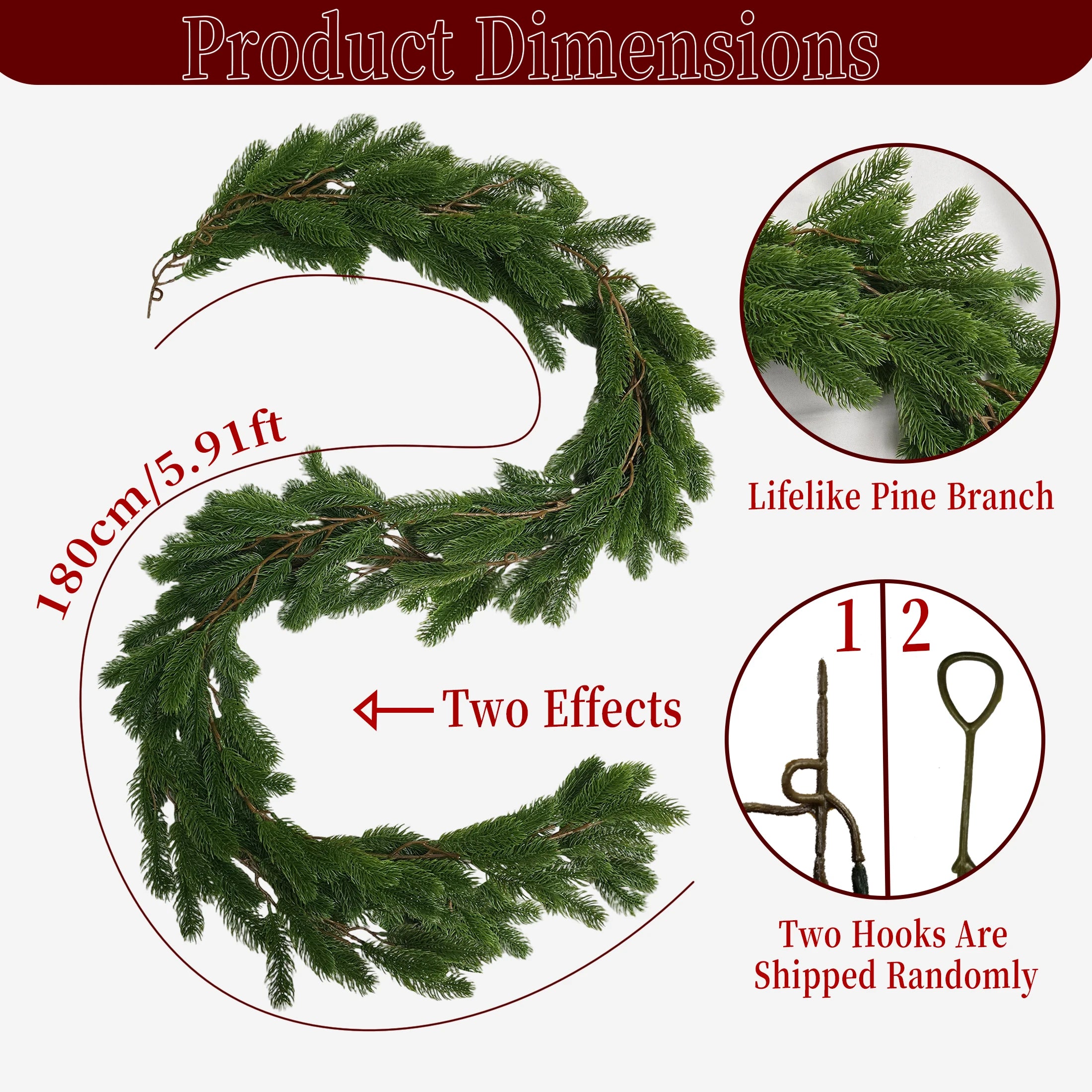1.8/2M Artificial Christmas Wreath Garland 2025 Christmas Decor Fake Plant Fall Decor Home Room Decor Thanksgiving