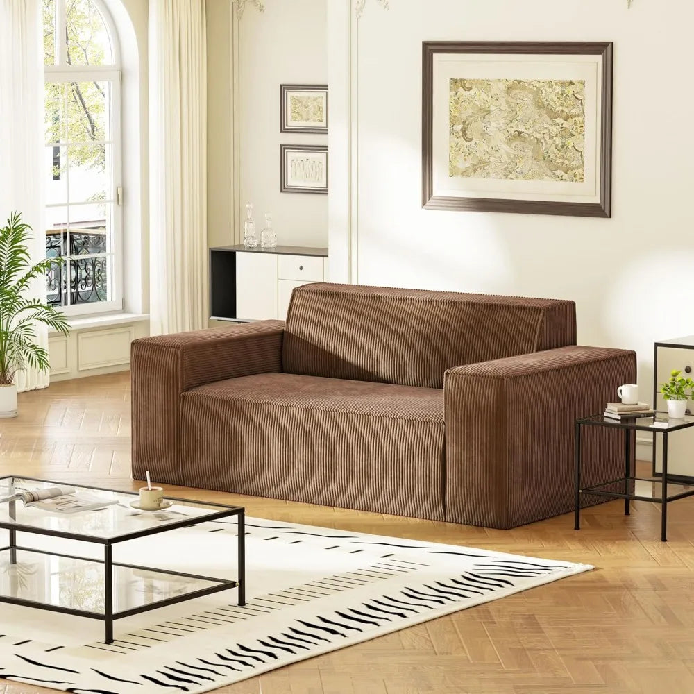 Sofa-in-a-Box Memory Foam 2 Seater Sofa Couch No Installation & Easy to Move Modern Living Room Sofa Couch