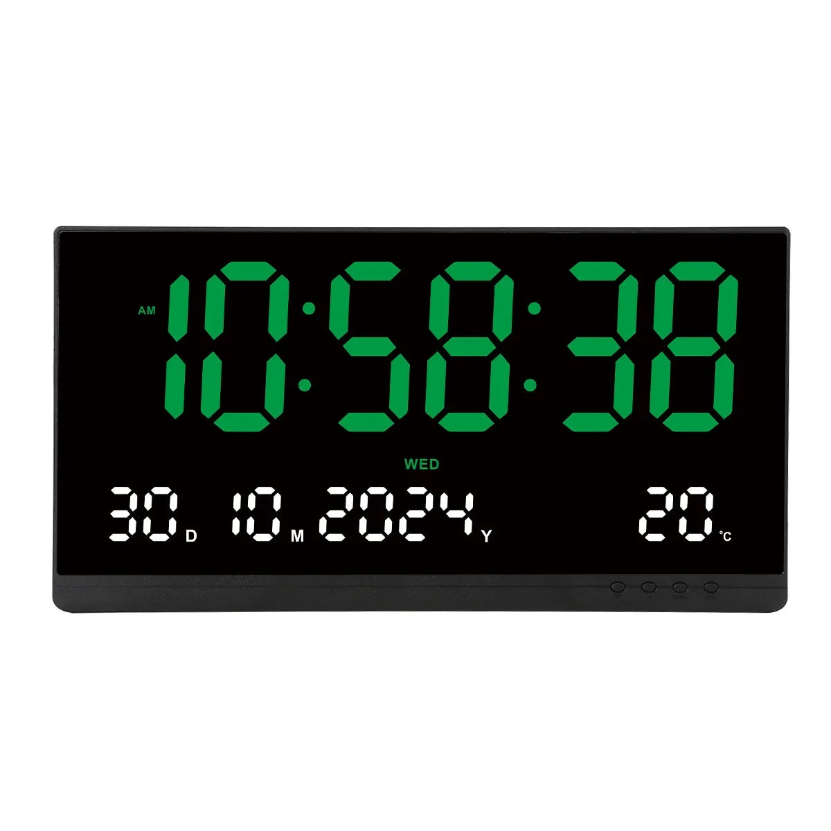 21 Inch Large Digital Wall Clock USB Powered Time Calendar 12/24H Time/Day/Month/Year/Temp Display Electronic LED Alarm