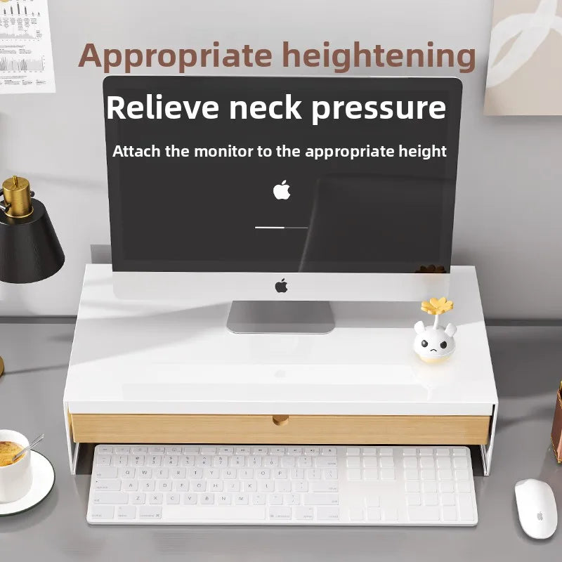 monitor-stand-riser-with-bamboo-drawer-ergonomic-desk-organizer-with-storage-and-cable-management-white-monitor-stand-riser