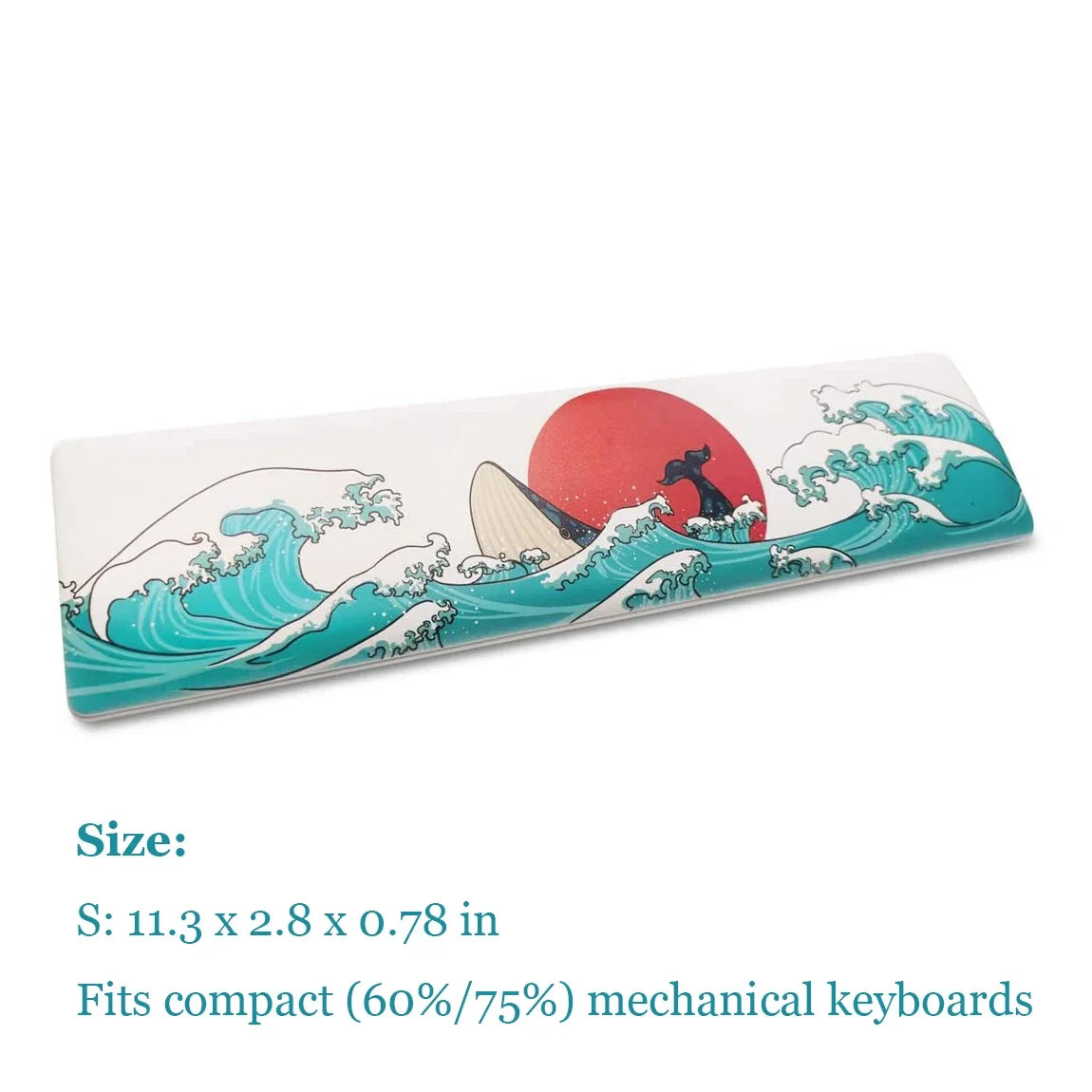 61 87 104 Mechanical Keyboard Wrist Rest Pad Coral Sea Ergonomic Soft Memory Foam Wrist Support with Anti-Slip Rubber