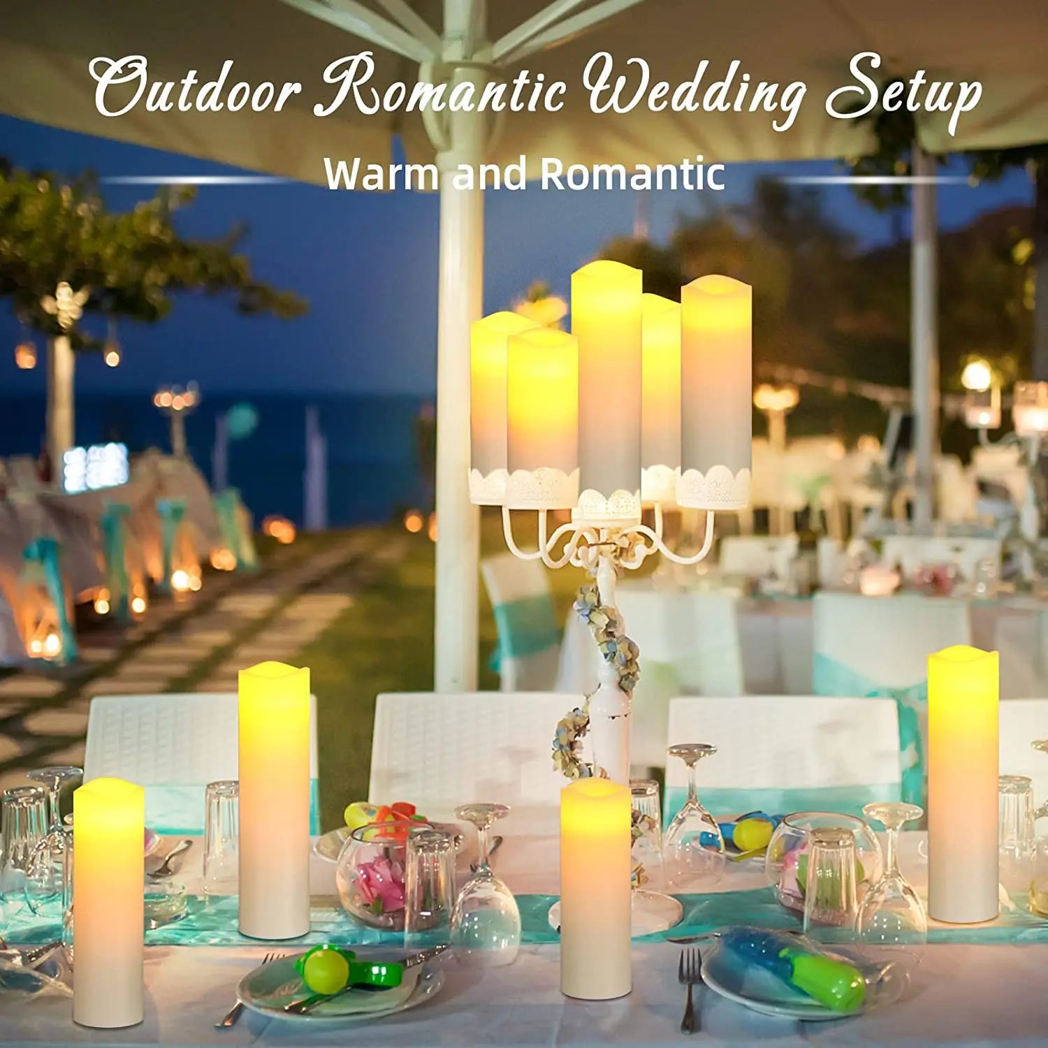 12-180Pcs LED Candles Flameless Candles with Remote(2’*3/4/5/6’) Wedding Candles Battery Operated Candles Fireplace
