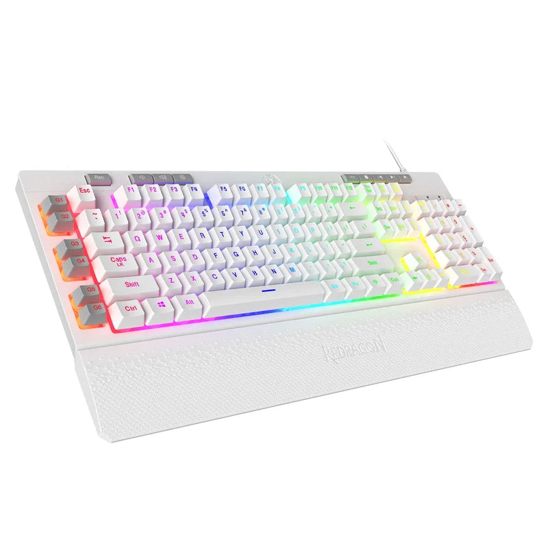 Redragon K512 Shiva RGB Backlit Membrane Gaming Wired Keyboard Linear Mechanical-Feel Switch Detachable Wrist Rest